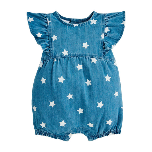 Denim Star Romper