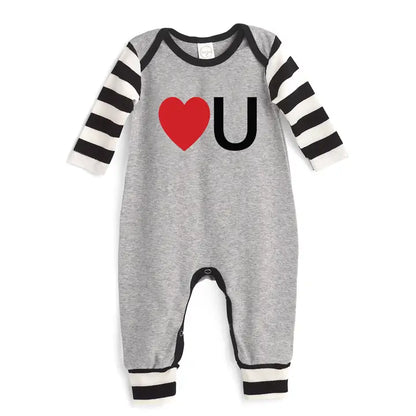 Valentine's Love You Cotton Romper