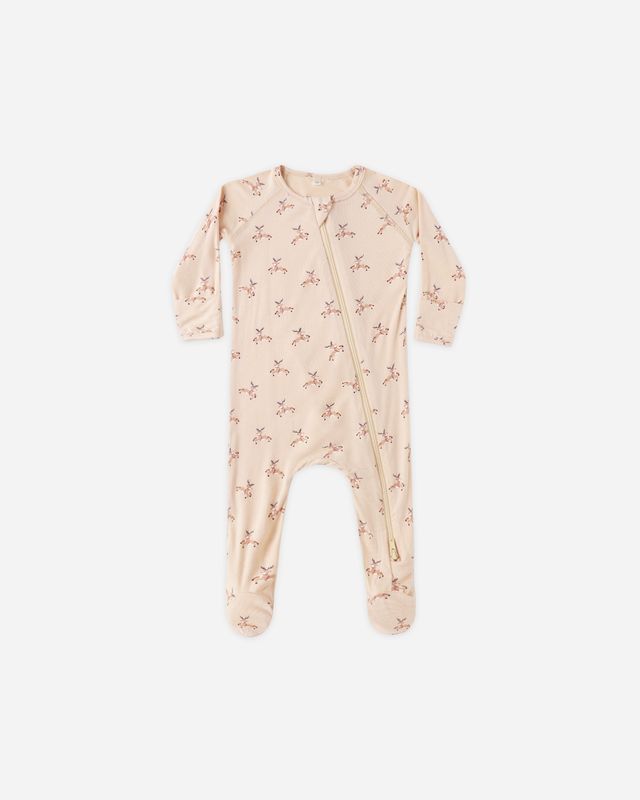Quincy Mae Bamboo Zip Footie