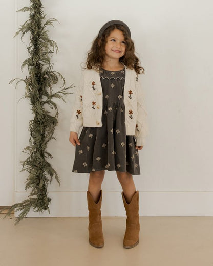 Rylee+Cru Boxy Cardigan - Winter Floral Embroidery