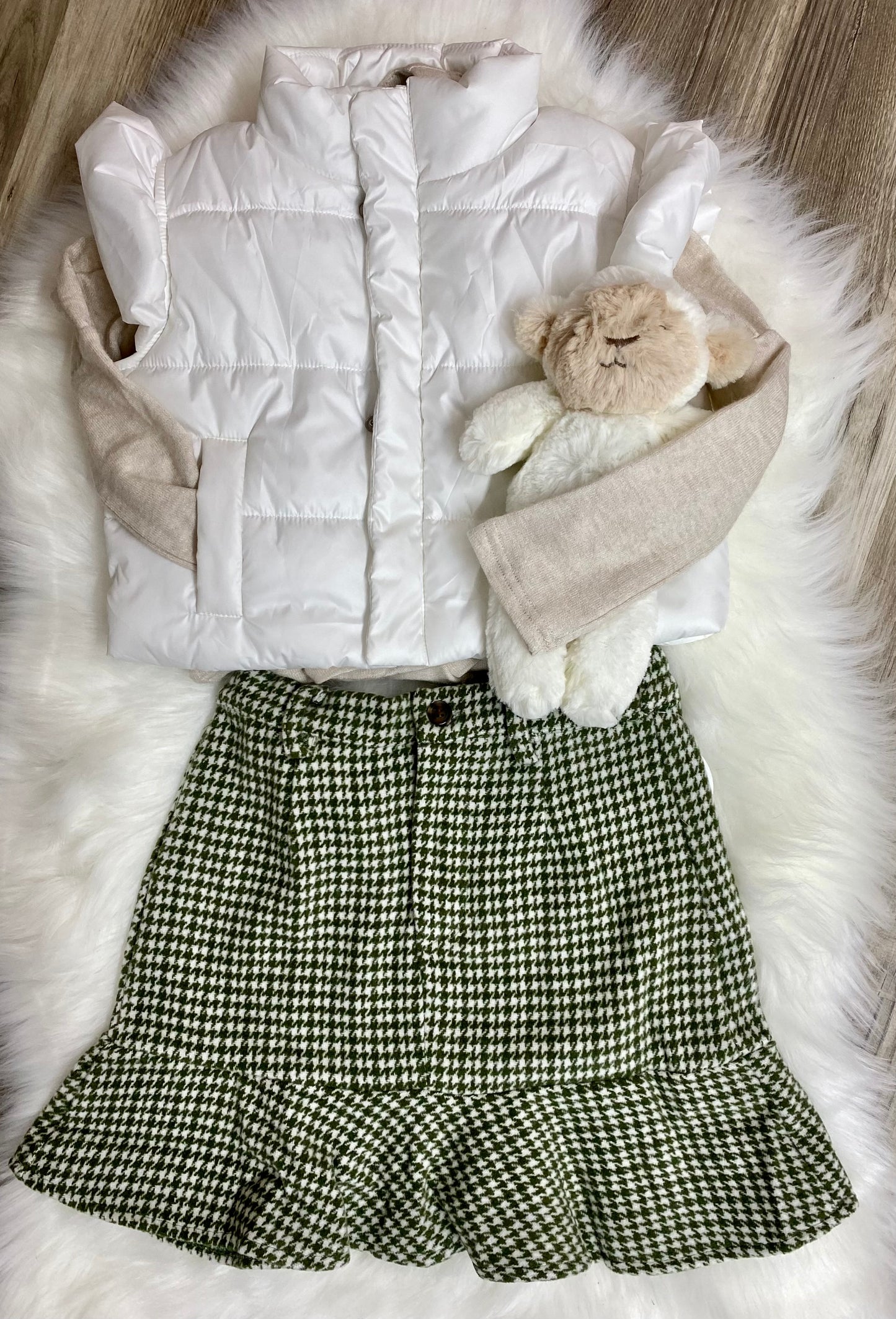 Puffer Vest with Ruffle Detail