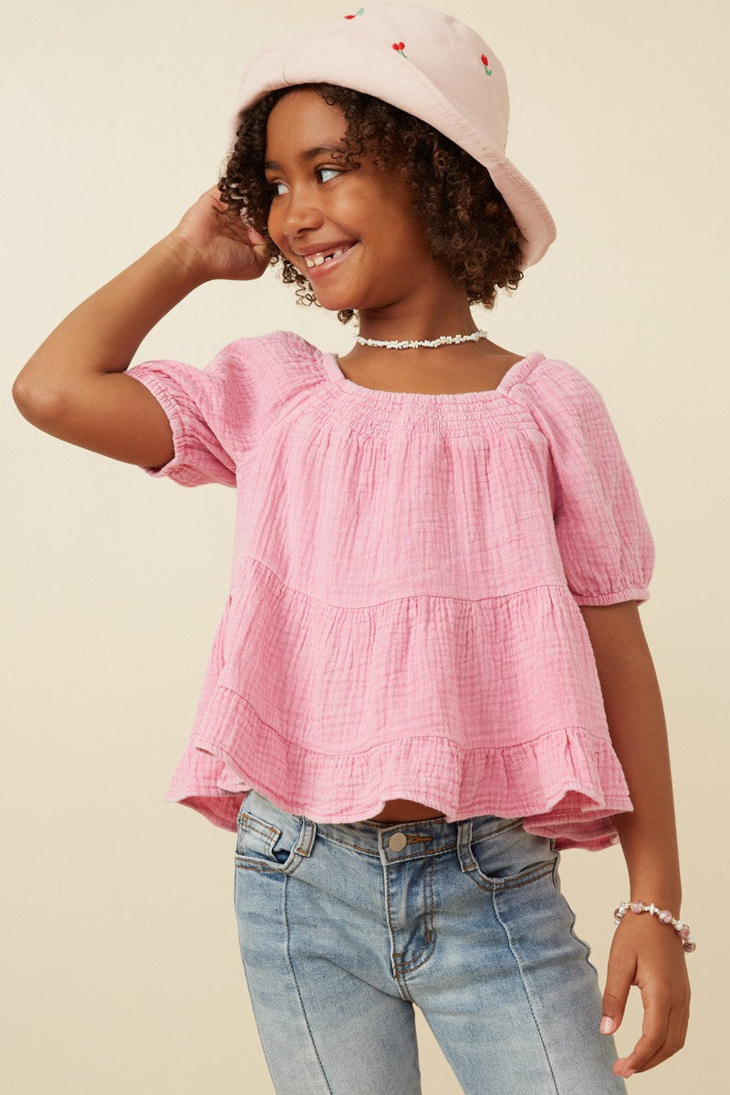 Penelope Pink Ruffle Top