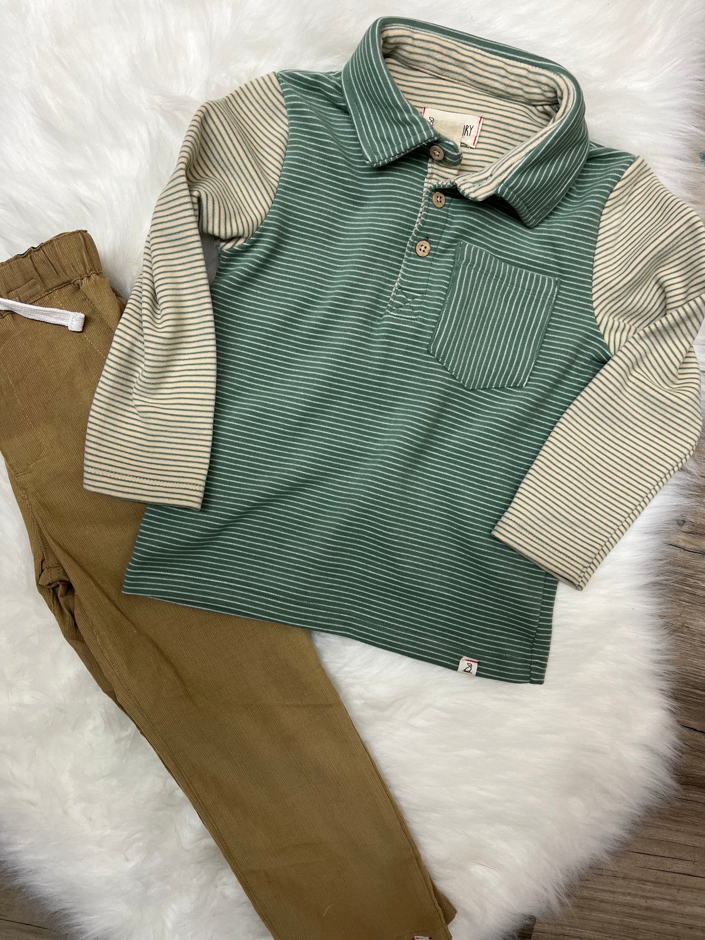 Arlington Cozy Green Striped Polo Shirt
