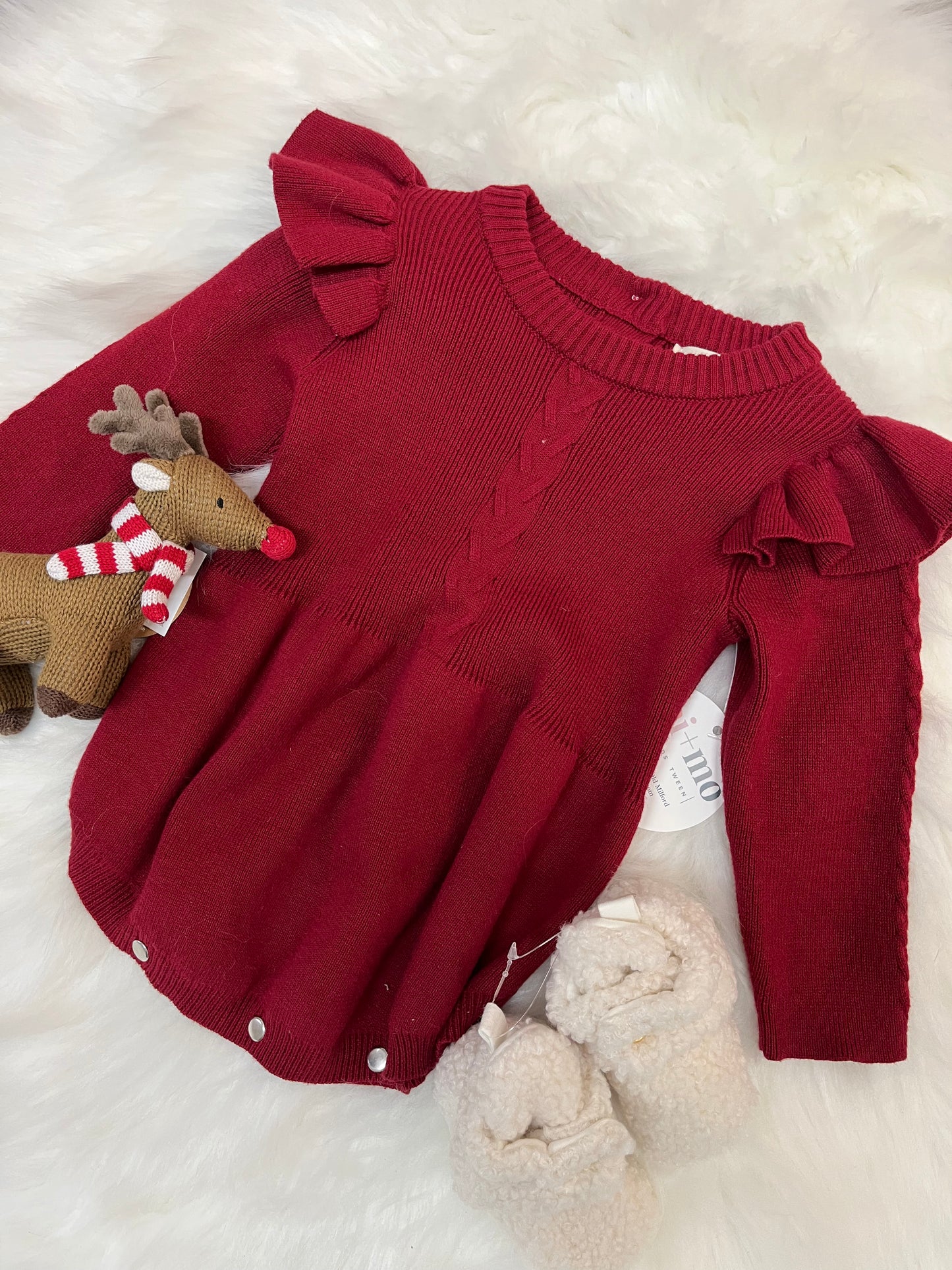 Collin Bubble Knit Red Long sleeve