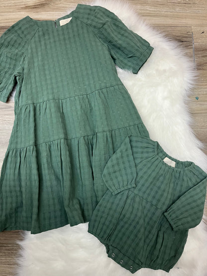 Alice Green Fully Lined Check Textured Dress