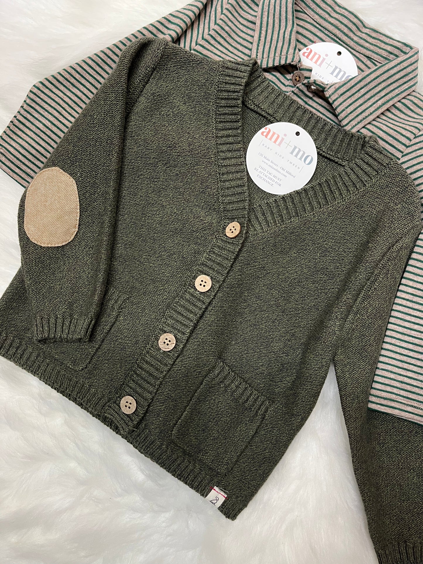 Duncan Cotton Cardigan with Elbow Patches