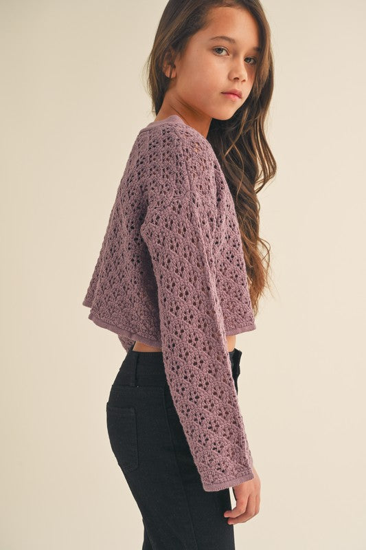 Christina Crochet Cropped Cardigan