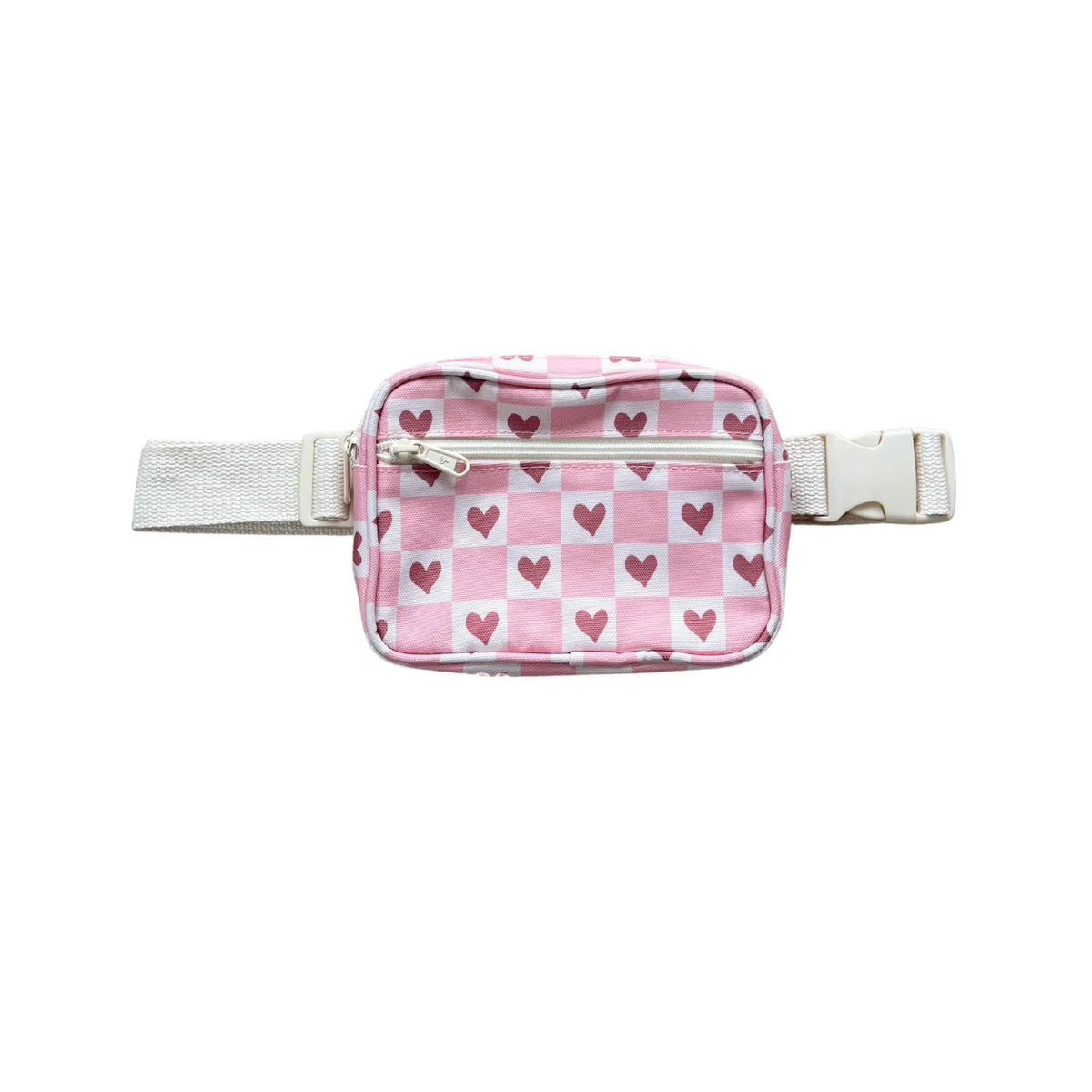 Checkered Heart Mini Belt Bag