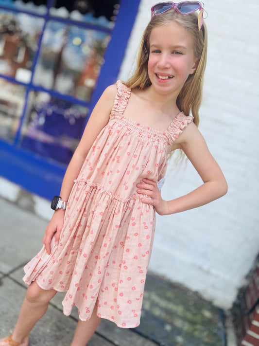 Rylee + Cru Cicily Pink Daisy Dress