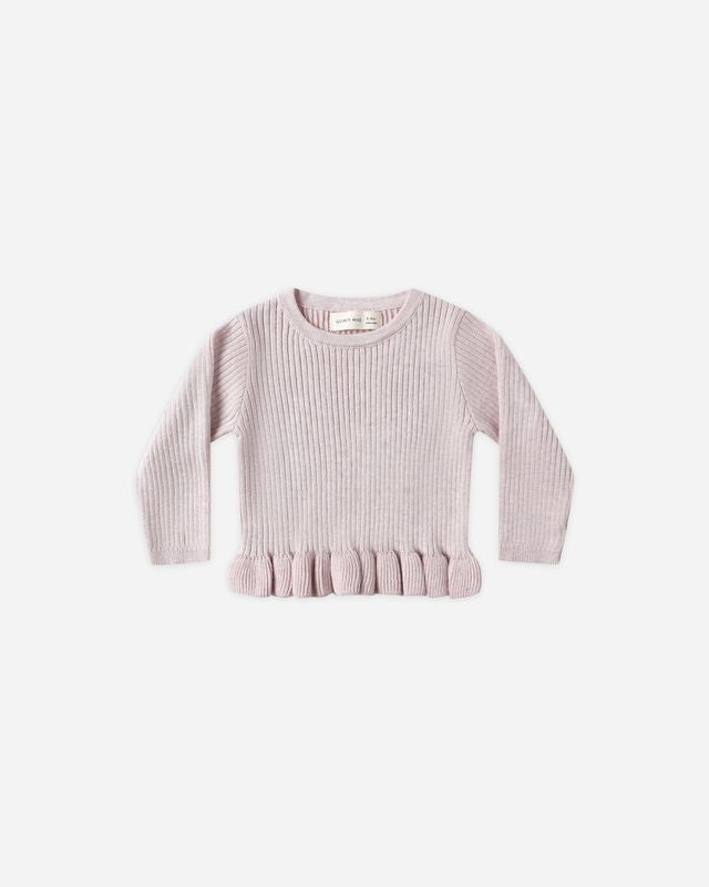 Quincy Mae Rib Knit Peplum Top