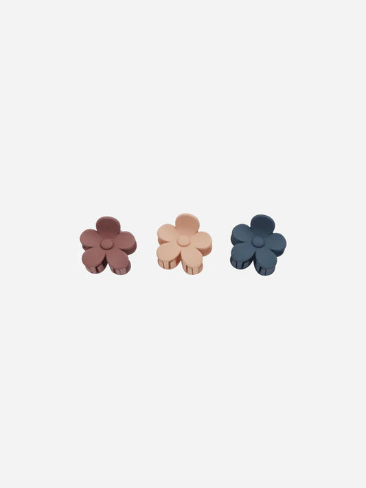 Rylee+ Cru Flower Clip Set - Apricot, Indigo, Mulberry