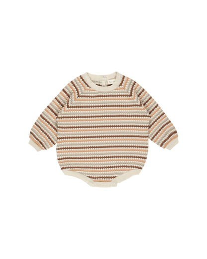 Rylee + Cru Crewneck Romper - Honeycomb Stripe