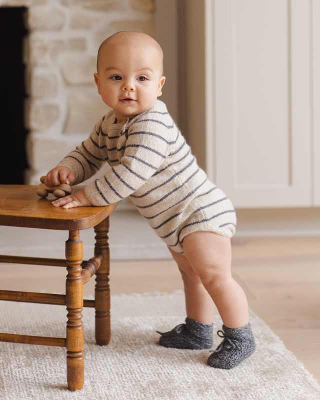 Riggens Romper - Indigo Stripe