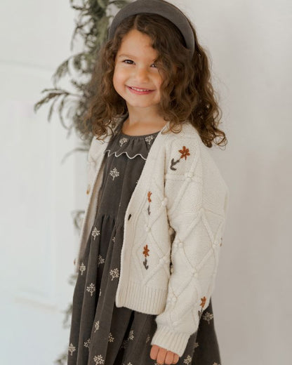 Rylee+Cru Boxy Cardigan - Winter Floral Embroidery