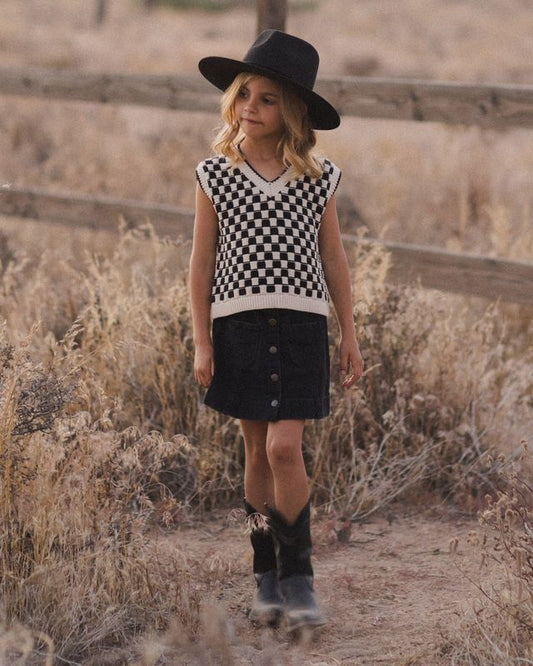 Rylee + Cru Denver Mini Skirt Washed Black