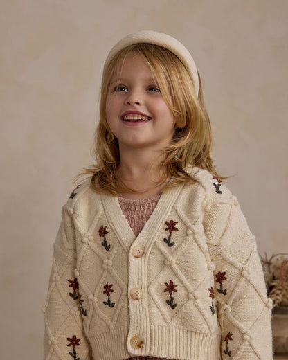 Rylee+Cru Boxy Cardigan - Winter Floral Embroidery