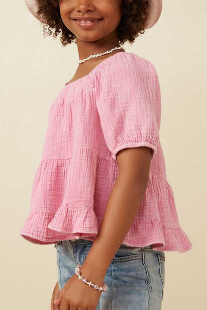 Penelope Pink Ruffle Top