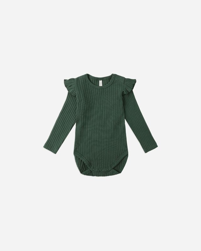 Rylee+Cru Shoulder Ruffle Bodysuit