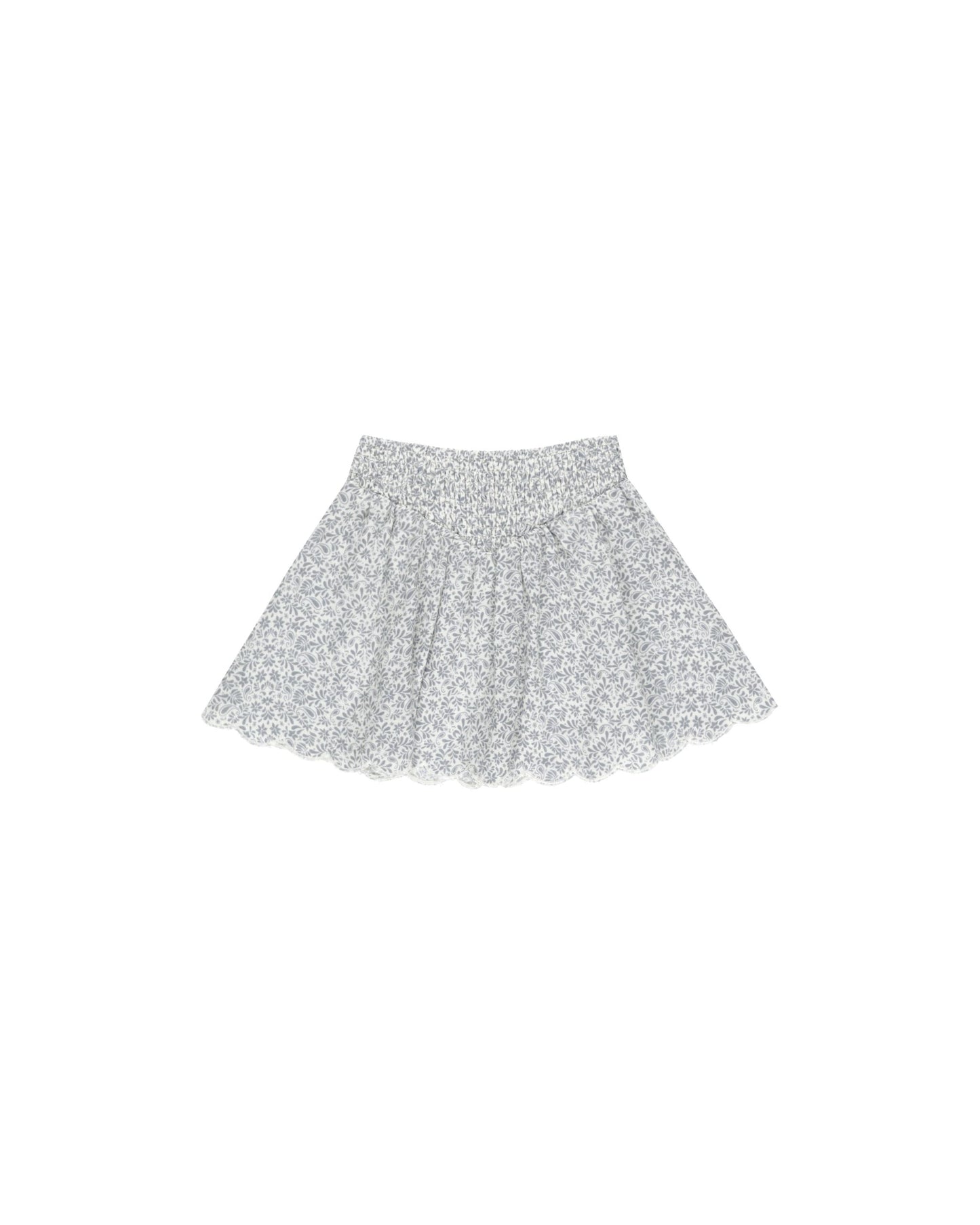 Rylee + Cru Smocked V Mini Skirt Ditsy