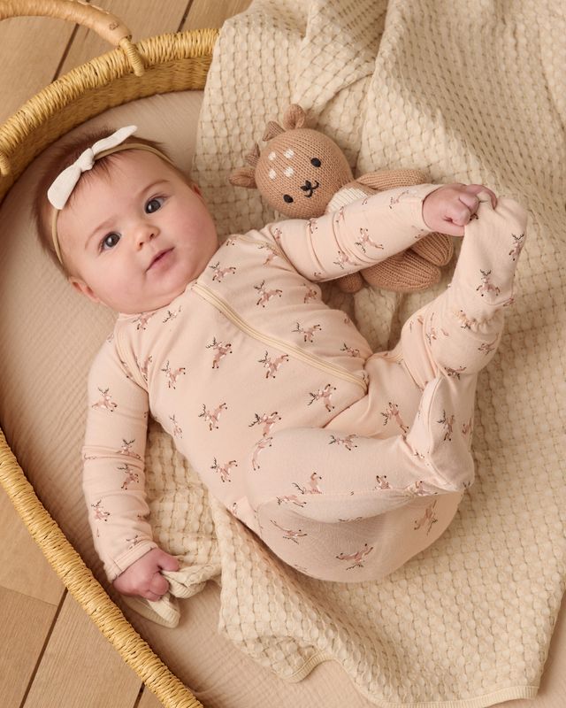 Quincy Mae Bamboo Zip Footie