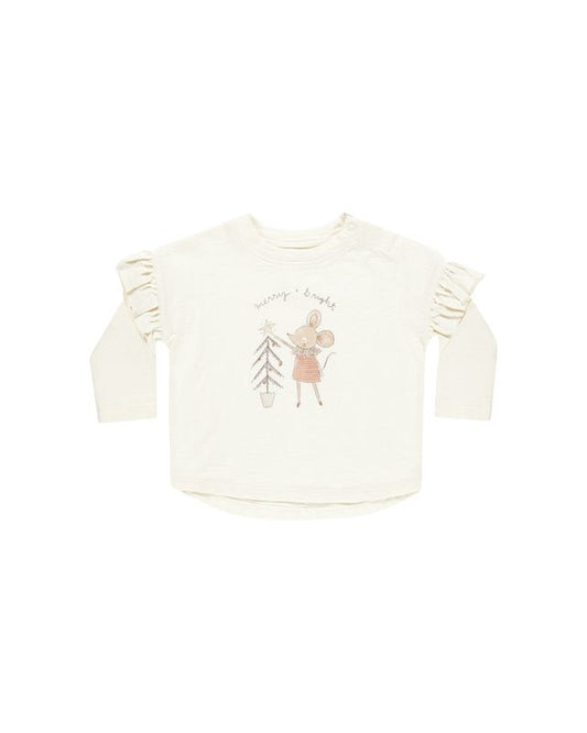 Rylee+Cru Ruffle Long Sleeve Tee - Mouse