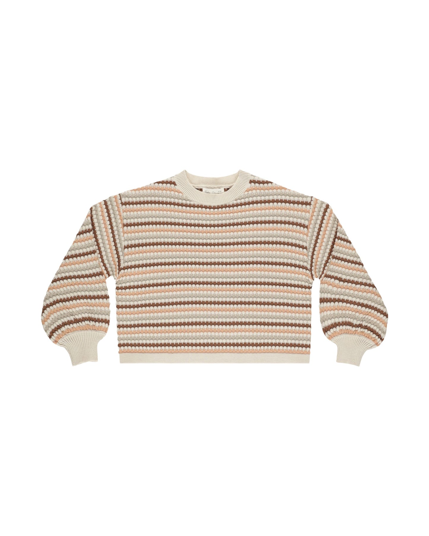 Rylee + Cru Boxy Crop Sweater - Honeycomb Stripe