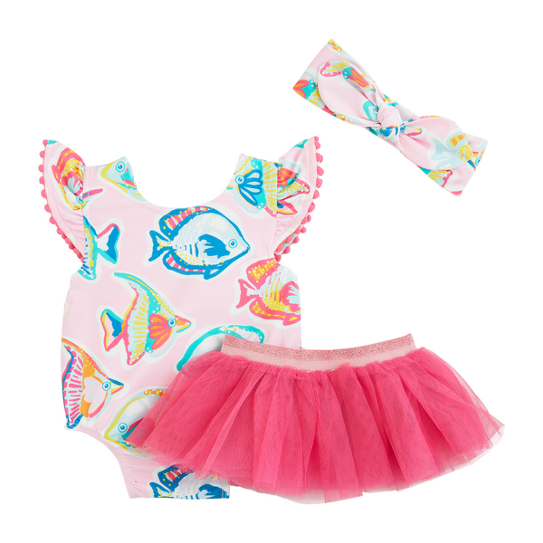 Fish Reversible Swimsuit Set