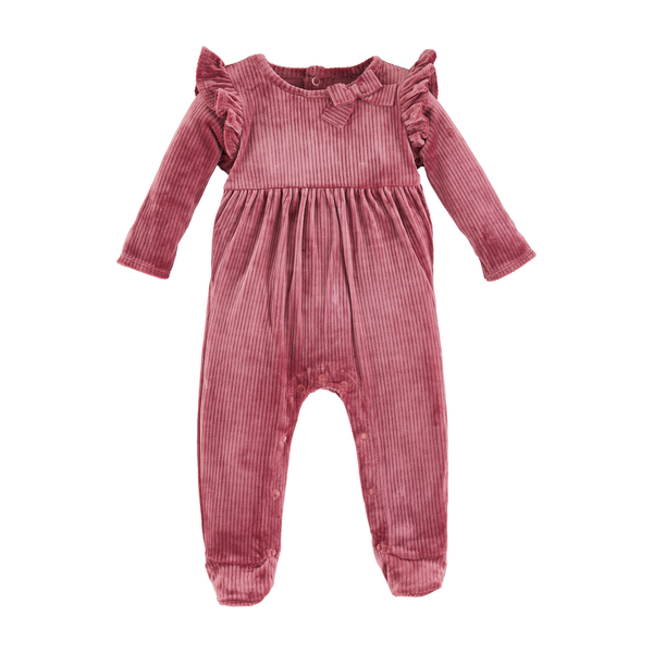 Mud Pie Berry Rib Velour Sleeper