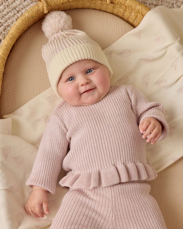 Quincy Mae Rib Knit Peplum Top