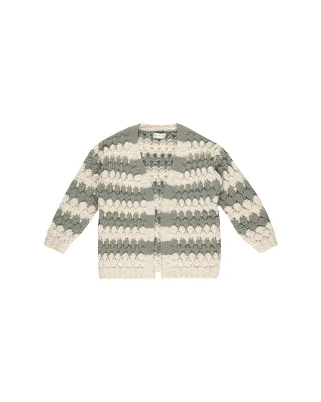 Rylee + Cru Bubble Knit Cardigan Laurel Stripe