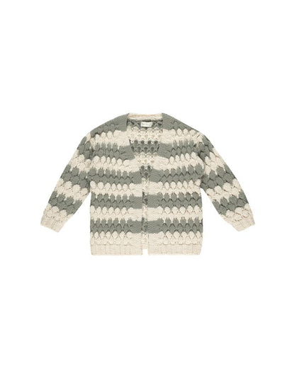 Rylee + Cru Bubble Knit Cardigan Laurel Stripe